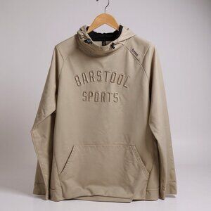 UNRL x Barstool Sports Tan Embroidered Crossover Hoodie II Sweatshirt Mens Large